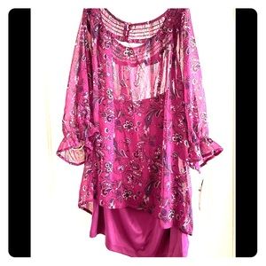 APT. 9 Purple Blouse with Three Buttons